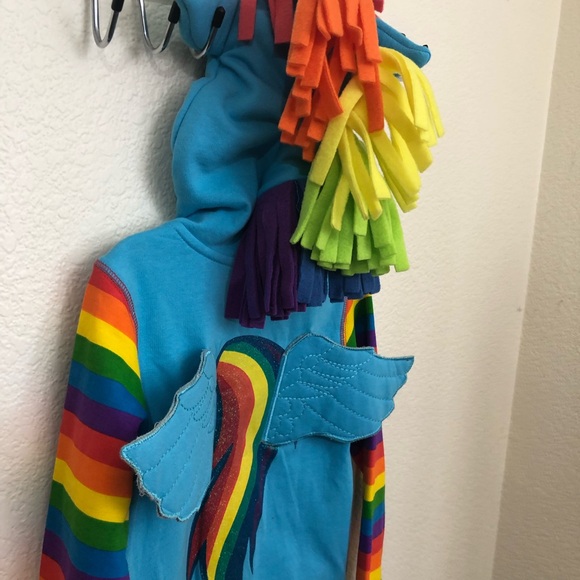 MY LITTLE PONY Girls Hooded Full Zip Hoodie Sweatshirt Wings Decorated NWT - Picture 11 of 13